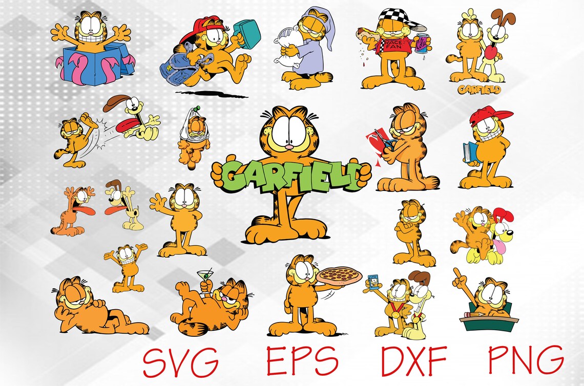 20 Designs of Garfield SVG Bundle Cartoon Svg Odie Svg | Etsy