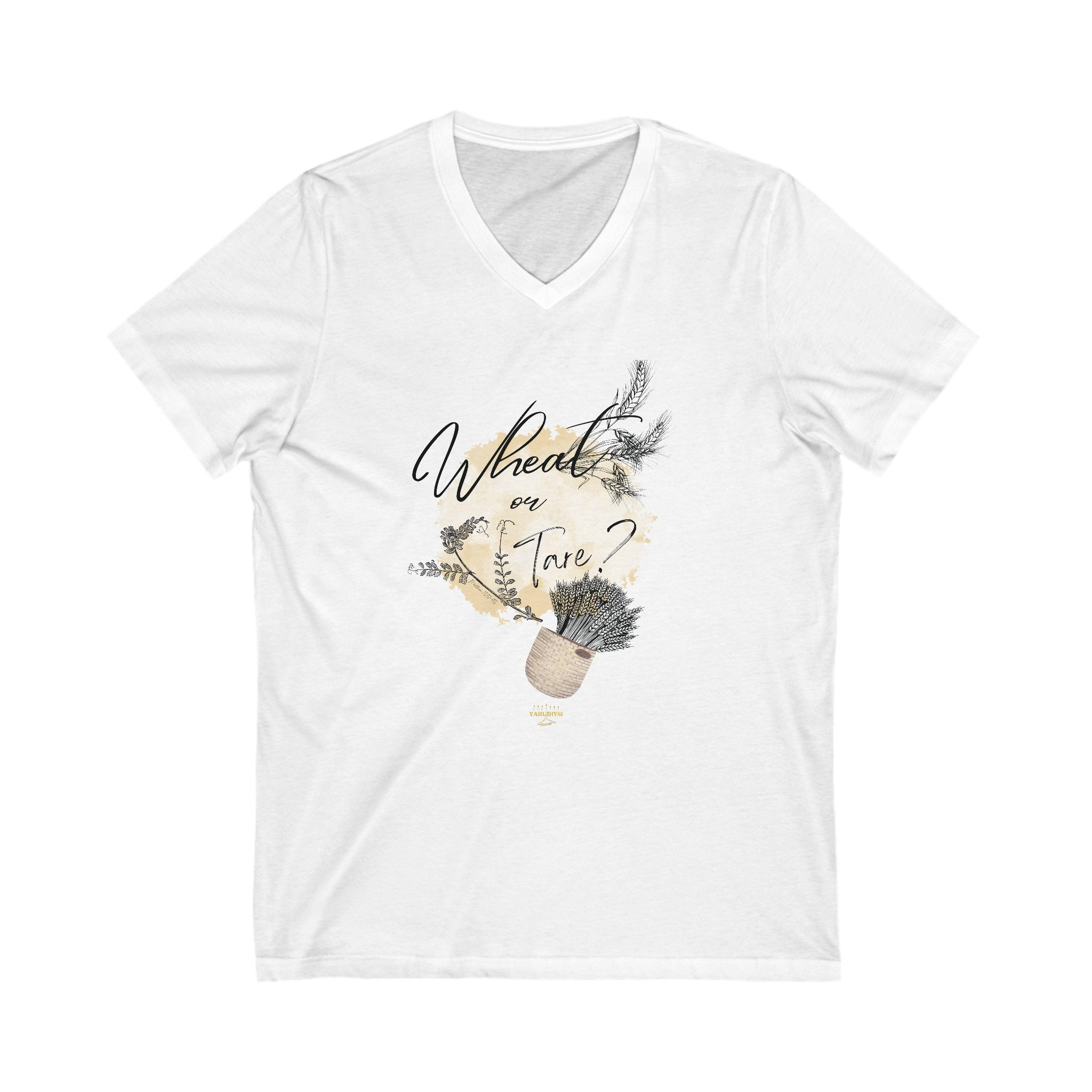 Wheat or the Tare Shirt Bible Verse Shirts | Unisex Jersey Short Sleeve V-Neck Bible Shirt