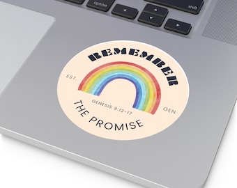 Remember the Promise Rainbow | Round Vinyl Stickers