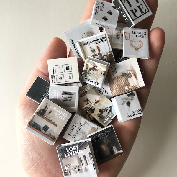 Libros neutros en miniatura imprimibles escala 1:12 DESCARGA DIGITAL, portadas de libros imprimibles en casa de muñecas