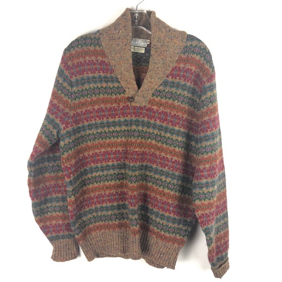 Vintage Imagnin Shawl collar Wool Sweater Scotland