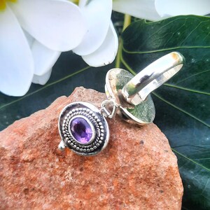Unique Amethyst Poison Ring/Sterling Silver 925 Ring/Cute Small Amethyst Ring/February Birthstone/Silver Handmade Ring/Gift for All