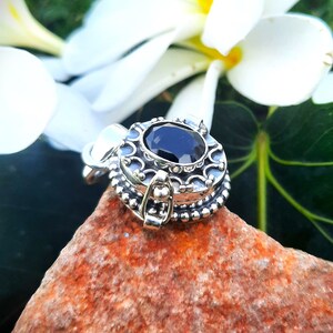Black Onyx Poison Pendant, Handmade Sterling Silver Plated  Box