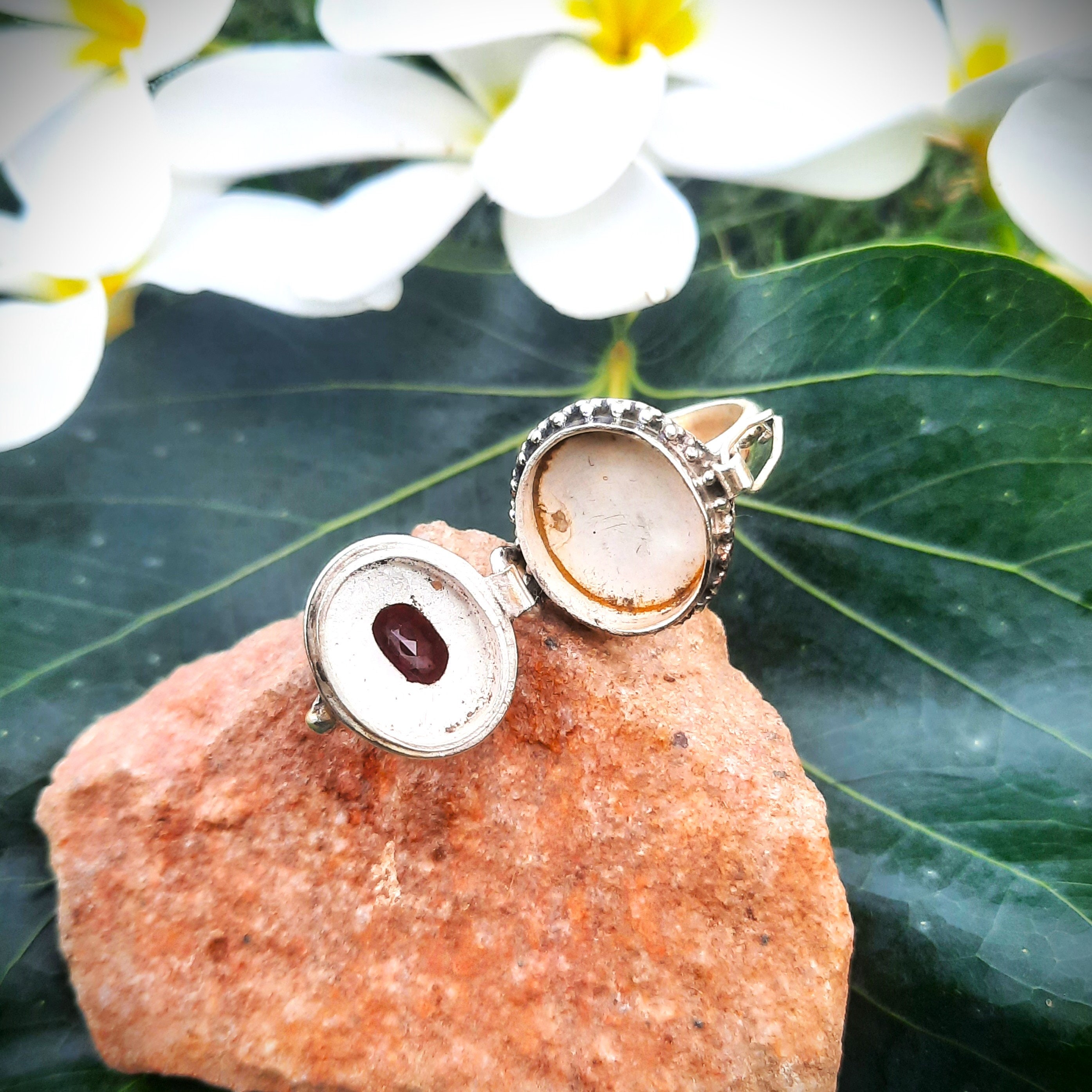 ガーネットポイズンリング/スターリングシルバー925リング/シルバー