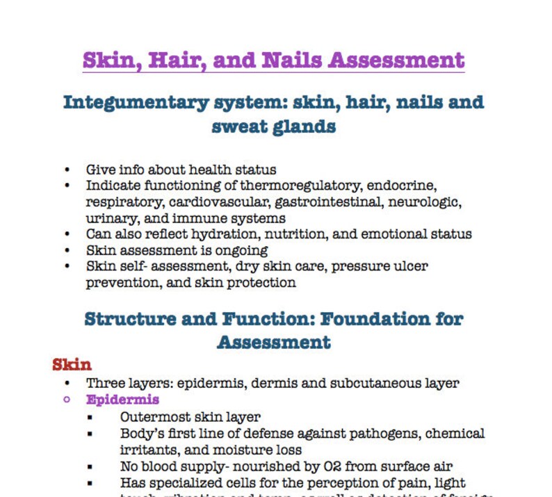 Nursing Assessment Skin Hair And Nail My XXX Hot Girl