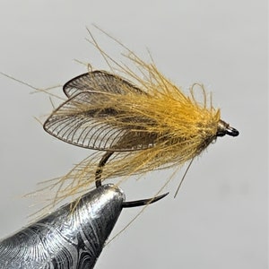 Six (6) Origami Wing Caddis Dry Flies, Size 12, Free Shipping, A5