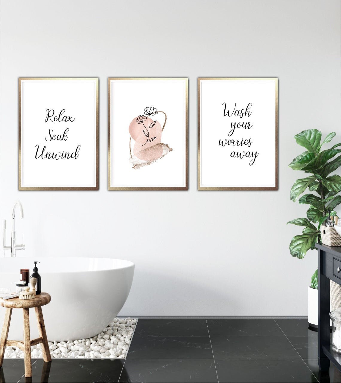 Bathroom Prints Set Of 3 Bathroom Wall Art Home Decor | Etsy