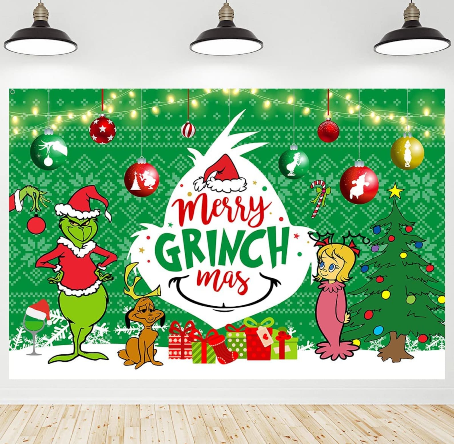Grinch Christmas Backdrop Decoration2021 Merry Grinchmas Etsy