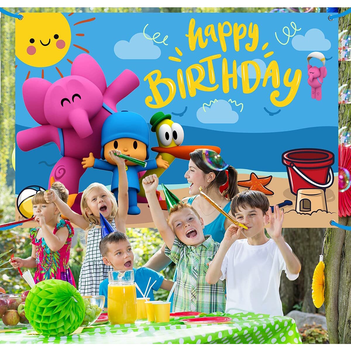 Pocoyo Birthday Party Supplies Pocoyo Party Backdrop Yard | Etsy