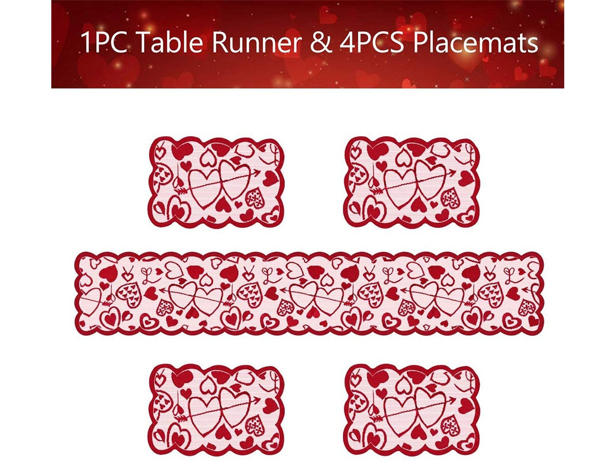 Valentine's Day Decorations Table Runner &amp; PlacematsSet | Etsy