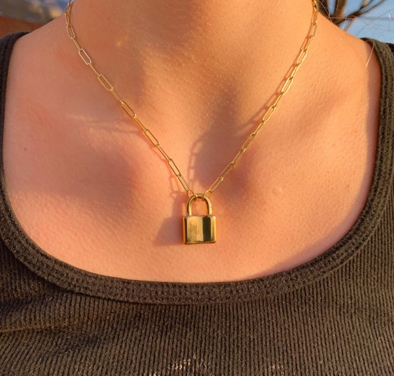 Lock Necklace Etsy