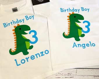 Dinosaur Birthday Shirt/ Cute T-Rex Birthday Shirt/ Personalized Dinosaur Shirt/ Boys Dino Shirt