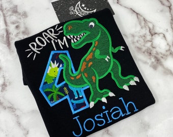 Dinosaur Birthday Shirt | 4th Birthday Dinosaur Shirt | Trex Birthday Shirt | Personalized Dinosaur Birthday Shirt