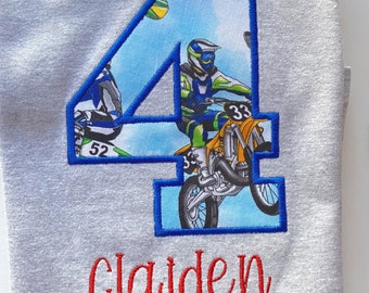 Dirt bike Birthday Shirt | Motocross Birthday Shirt | Personalized Birthday Shirt | Racing Birthday Shirt | Boys Dirt Bike Birthday Shirt