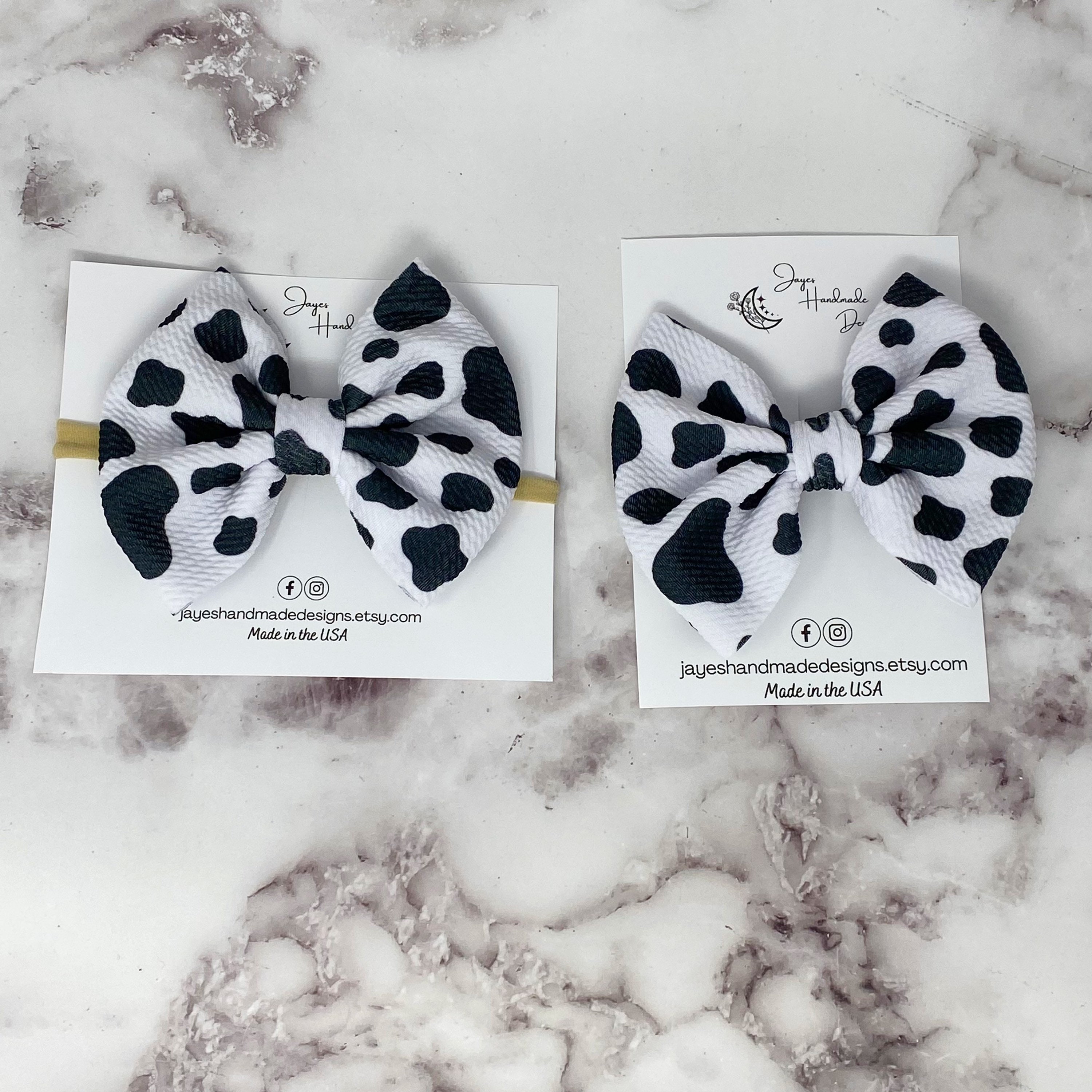 5 Cow Print Hair Bow  Simple Unique Bows, LLC