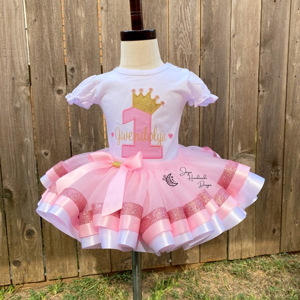 1st birthday outfit | Princess Tutu Outfit | Girls Birthday Tutu Outfit