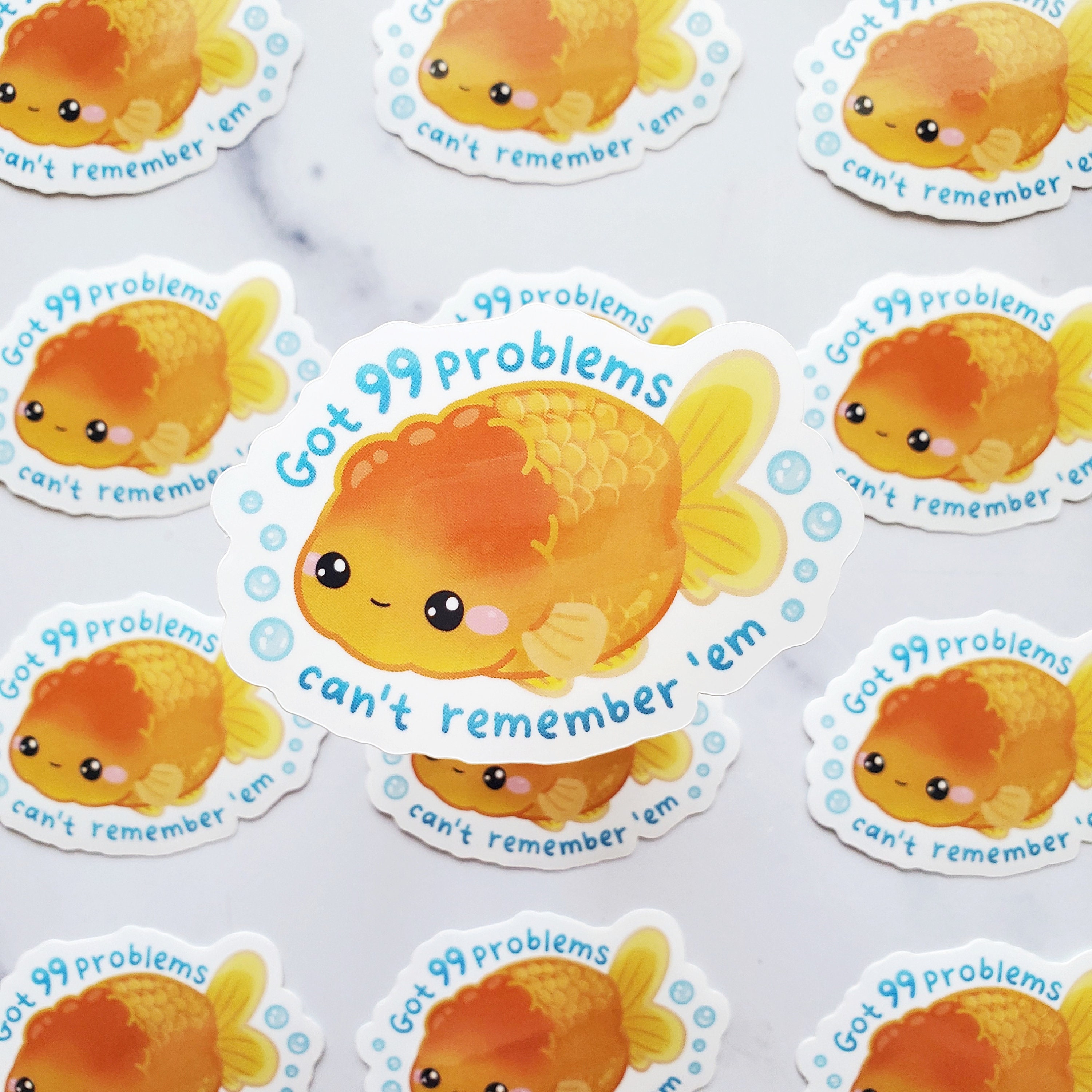 Packaged Fuzzy Stickers - FZ4005 - Goldfish sticker<BR>(FREE STANDARD  SHIPPING)