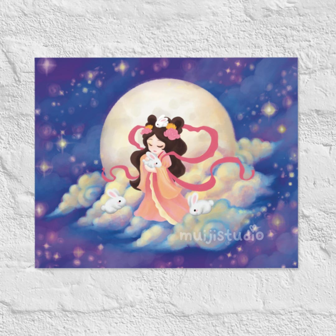 Chang’e Moon Goddess Art Print: Chinese Mythology Illustration - Etsy