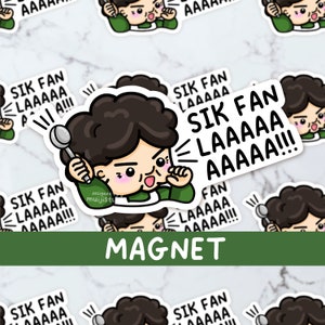 Sik Fan La 食飯啦 Magnet, Refrigerator Metal lockers kitchen decor Cantonese chinese funny Asian mom grandma foodie food humor nostalgic hk