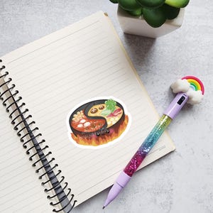 Pegatina de vinilo para olla caliente: ilustración de comida asiática, regalo para amantes de la gastronomía. imagen 2