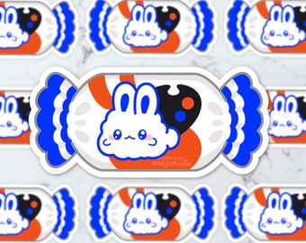 White Rabbit Milk Candy Sticker: Kawaii Bunny Vinyl Decal