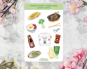 Chinese Comfort Food Sticker Sheet: Kawaii Asian Cuisine
