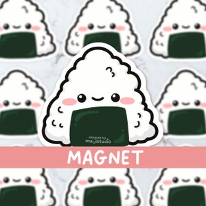 Onigiri Magnet, Rice Ball magnet, Asian food decor, Japanese food, rice lover, Asian food magnet, fridge decor, Japanese magnet, kawaii gift