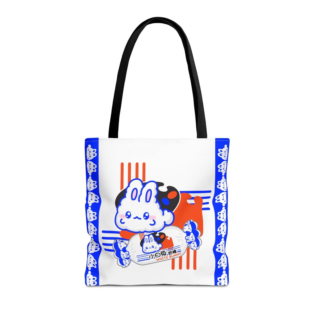 ☆RAIVE☆SWEETS BAG White Bunny Milk Candy Tote Bag, White Rabbit, Asian Snacks