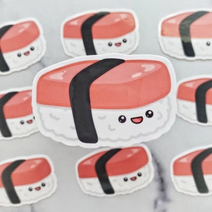 Spam Musubi Sticker, Asian Hawaiian Japanese food sticker, waterproof vinyl sticker laptop decal, water bottle sticker kawaii food sticker