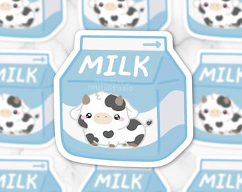 Kawaii Cow Milk Sticker: Dairy Lover Gift