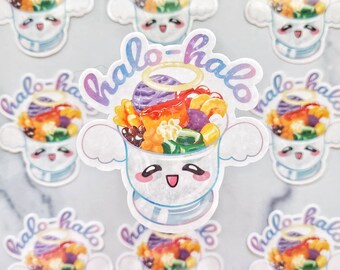 Halo-Halo Sticker: Kawaii Filipino Dessert, Waterproof Vinyl