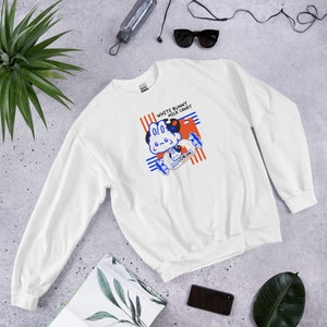 White Bunny Milk Candy Unisex Sweatshirt, White Rabbit Milk Candy, kawaii cute gift sweatshirt, nostalgic Chinese Asian treat snacks candy