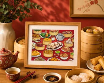 Dim Sum Weekends in Chinatown Art Print 5x7