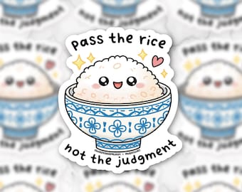 Gobi Rice Sticker Kawaii Rice Bowl Weatherproof Vinyl Sticker - Etsy