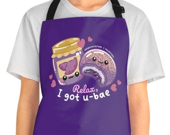 Relax, I Got U-bae Apron, Ube apron, Filipino Apron, Funny apron, Foodie gift, Filipino gift, Filipino mom, Ube lover, Purple Yam