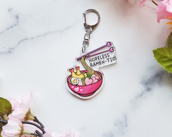 Kawaii Ramen Bowl Acrylic Keychain: Foodie Gift