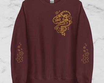 Flying Dragon Unisex Sweatshirt, Lunar New Year, Dragon, Asian mythology, dragon sweatshirt, dragon shirt, Asian dragon streetwear, Chinese