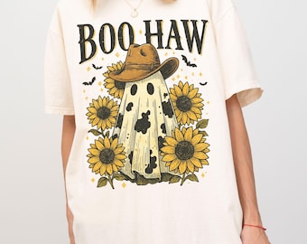 Boo Haw Ghost Cowboy PNG: Western Halloween Design (Digital Download