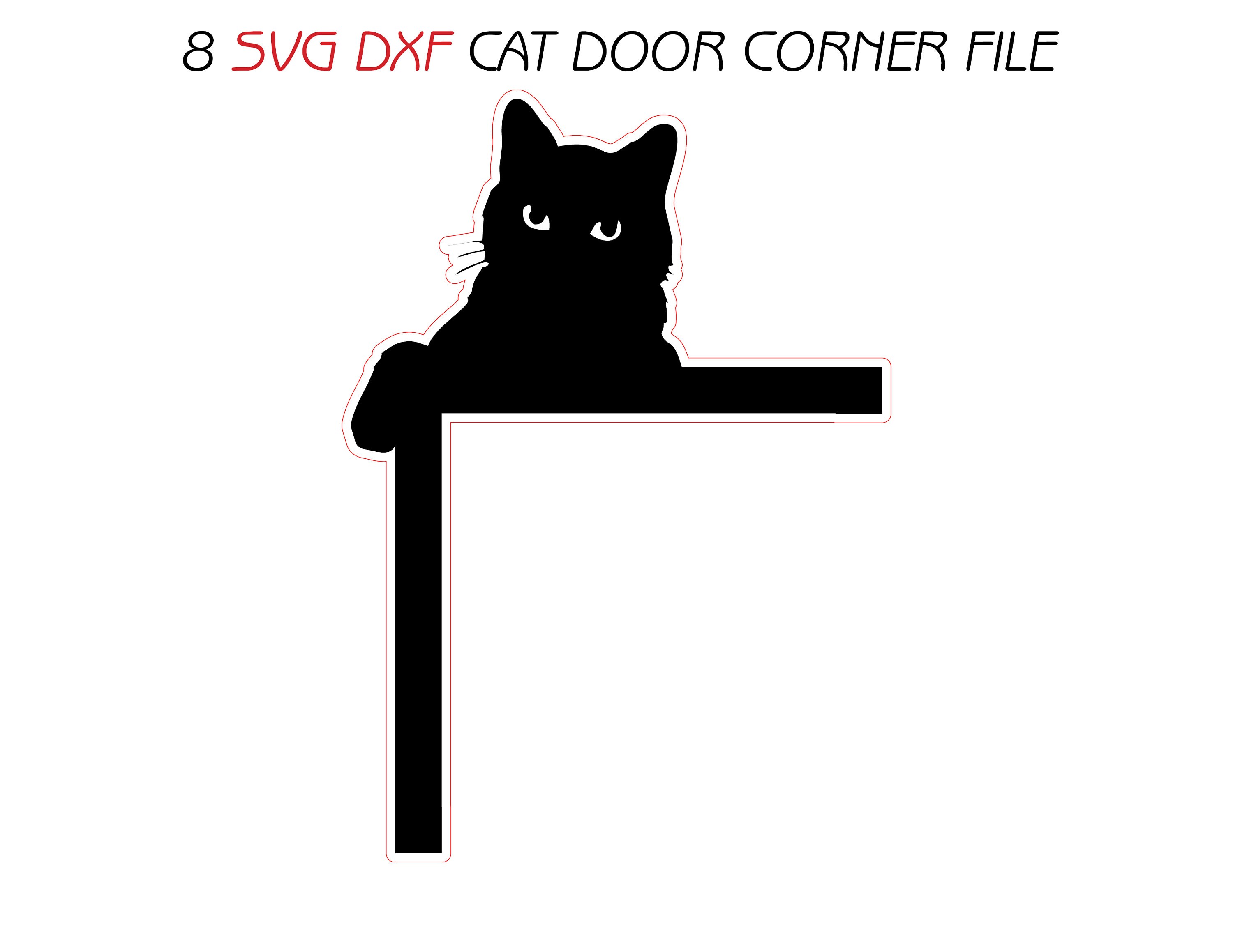 8 Svg Dxf Cat Door Corner Topper Bundle Wall Decor Frames Wood Metal