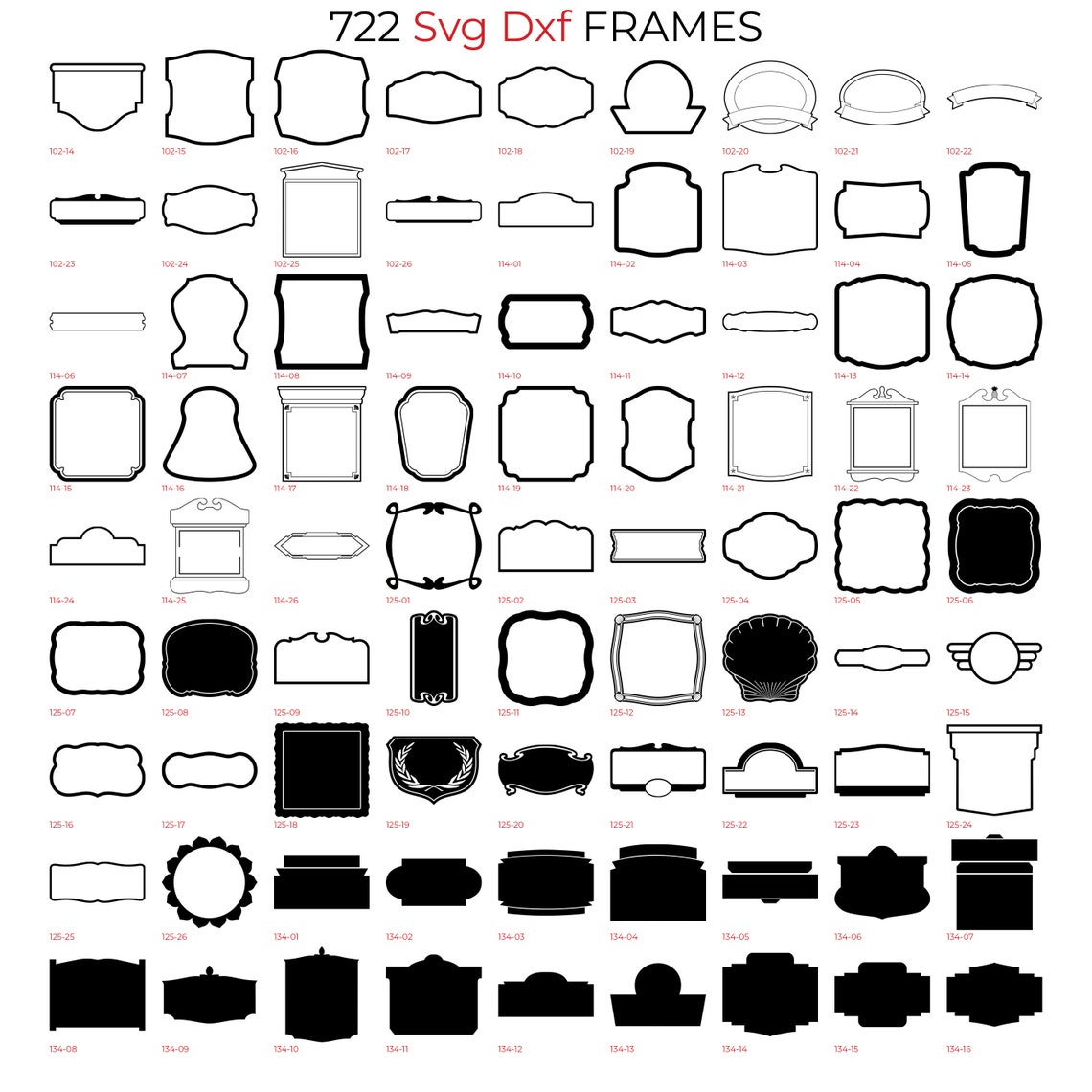 722 Svg Dxf Frames Bundle Wall Decor Frames Laser Files Heart Nature Decor Frames Etsy