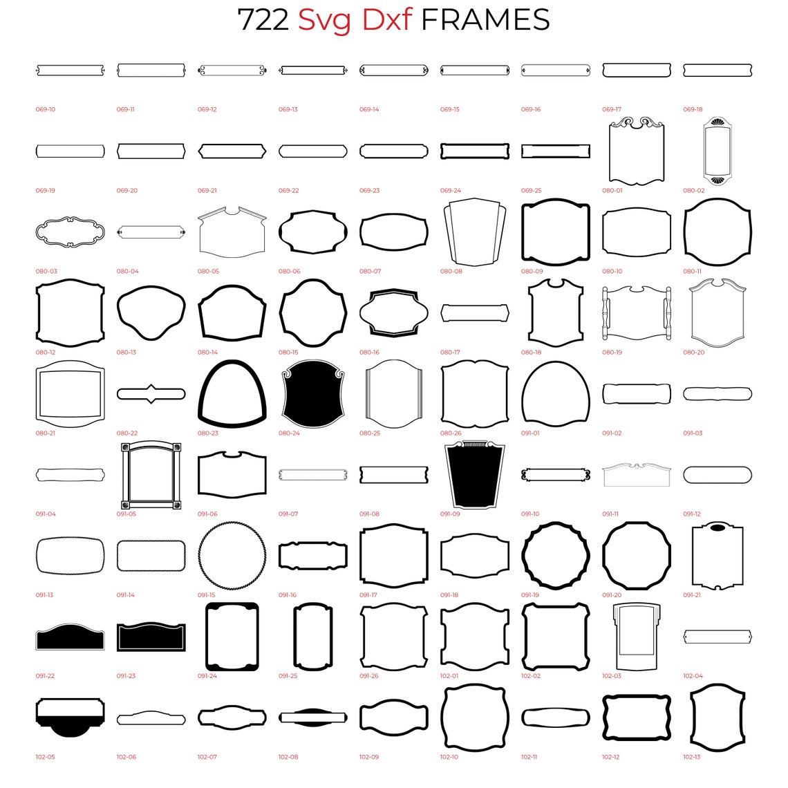 722 Svg Dxf Frames Bundle Wall Decor Frames Laser Files Heart Nature Decor Frames Etsy