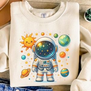 Astronaut PNG – Cute Space T-Shirt Sublimation Design , Instant Digital Download