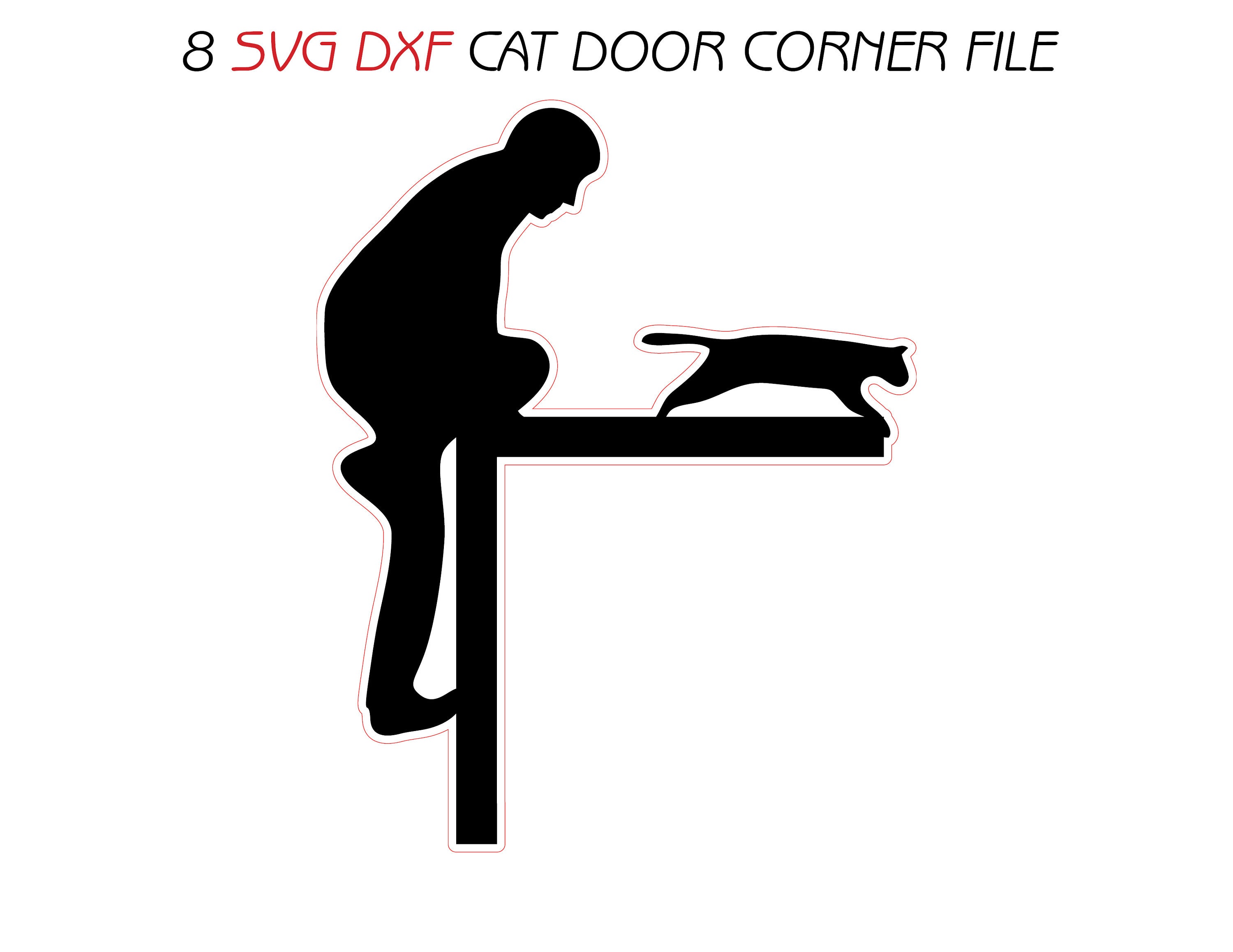 8 Svg Dxf Cat Door Corner Topper Bundle Wall Decor Frames Wood Metal