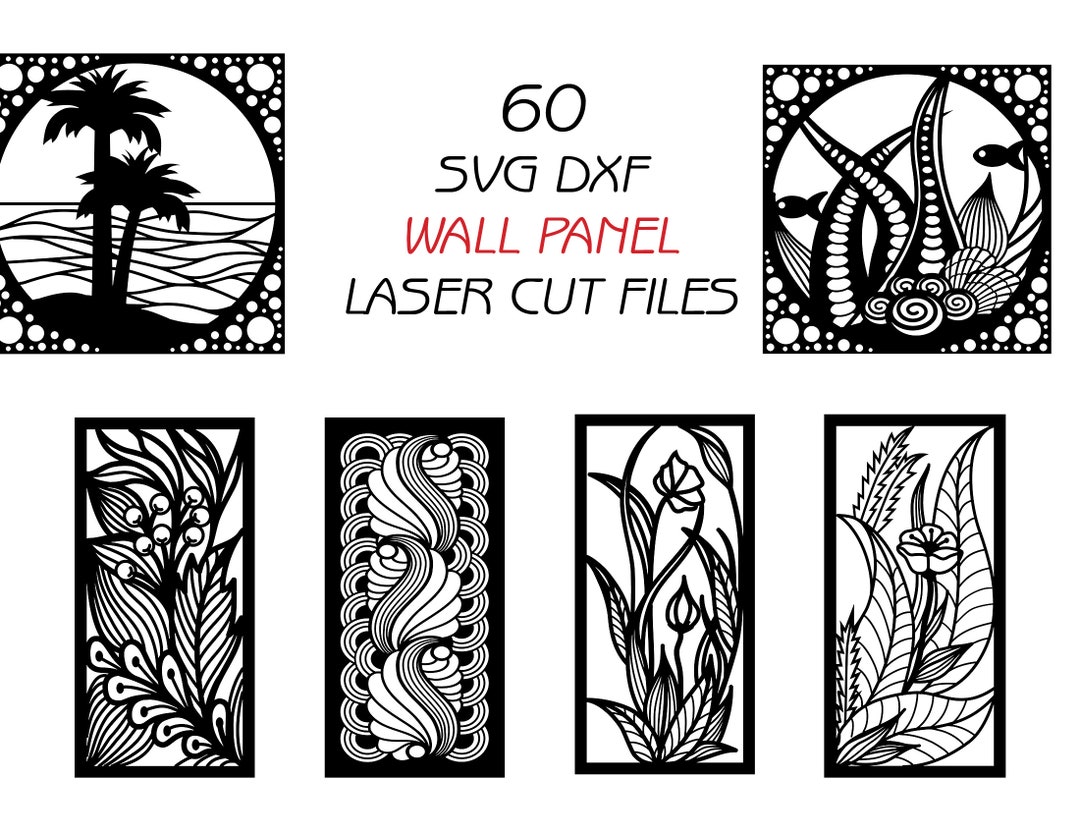 60 SVG DXF Wall Panel Ocean Sea Bundle for Metal Plasma Laser CNC ...