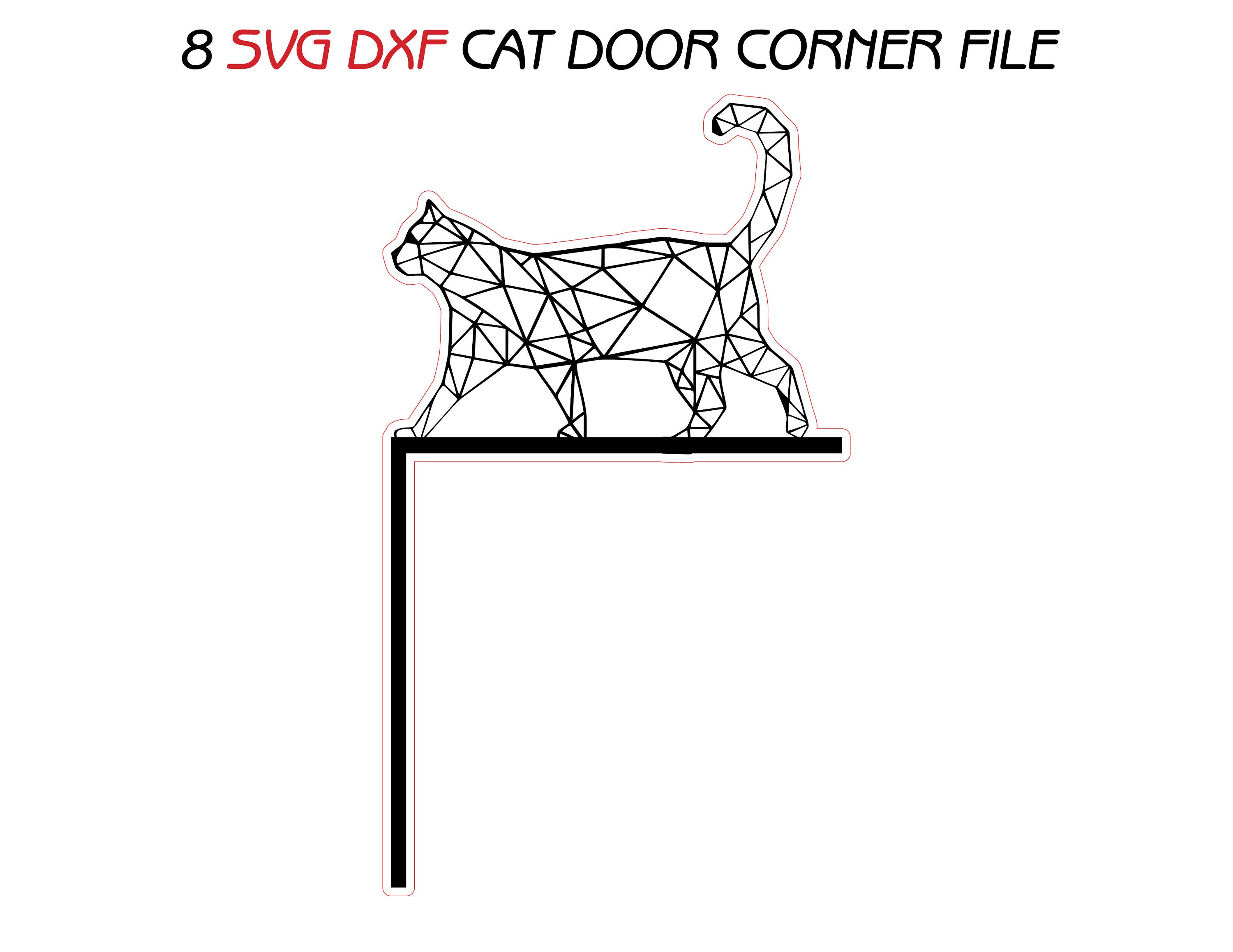 8 Svg Dxf Cat Door Corner Topper Bundle Wall Decor Frames Wood Etsy