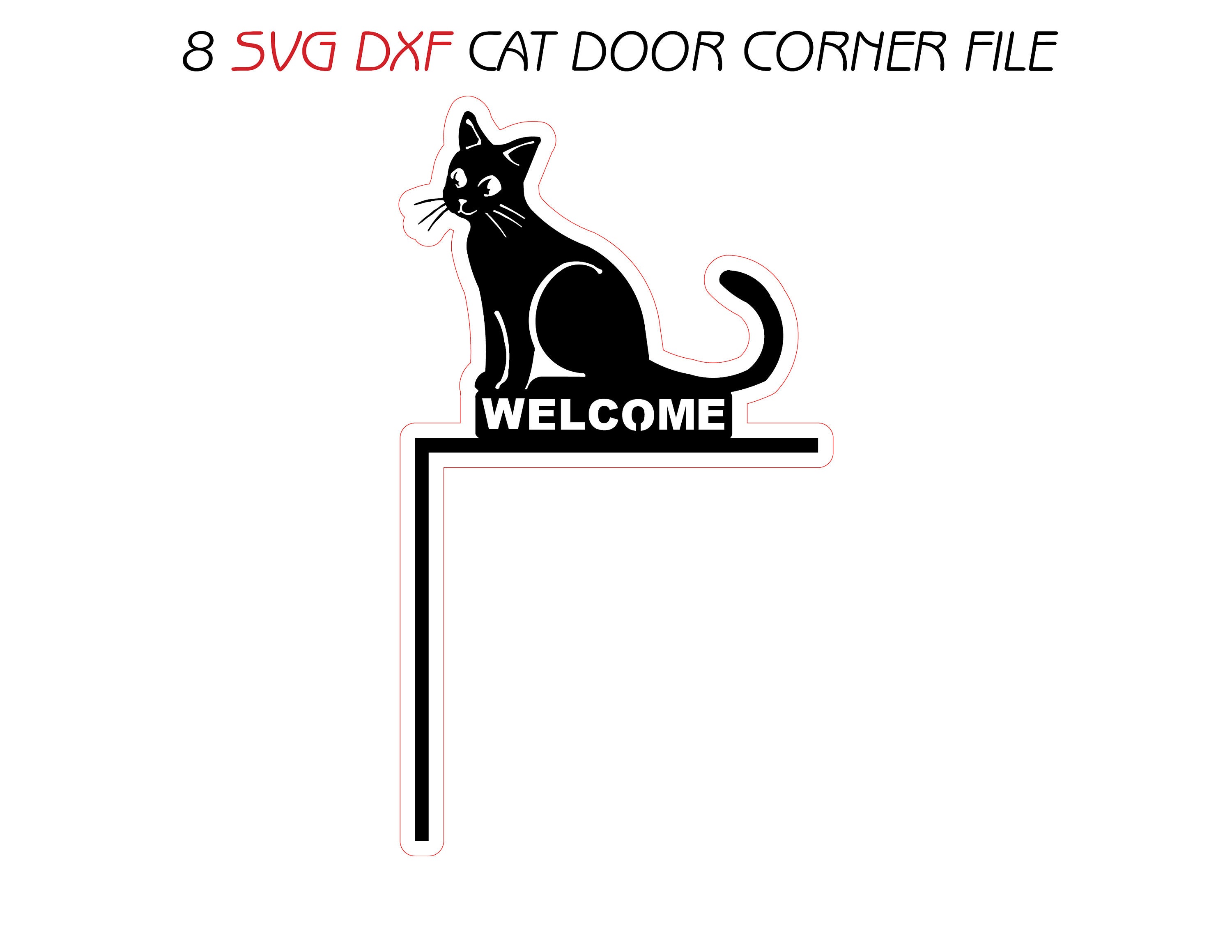 8 Svg Dxf Cat Door Corner Topper Bundle Wall Decor Frames Wood Metal