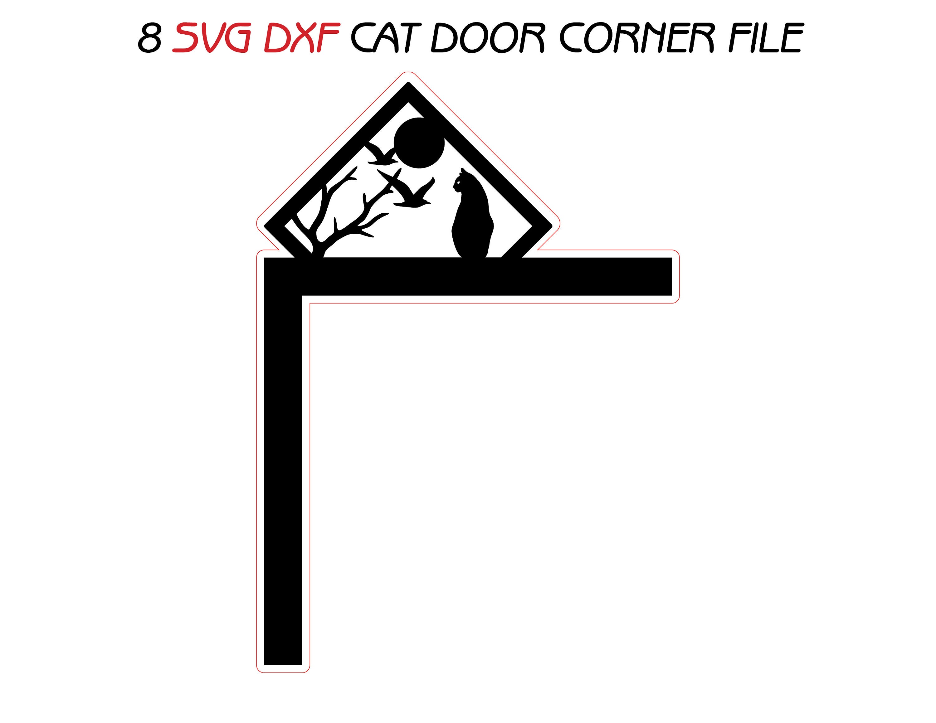 8 Svg Dxf Cat Door Corner Topper Bundle Wall Decor Frames Wood Etsy
