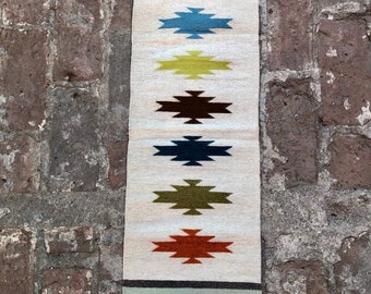 Colorful stars / Zapotec sky / Zapotec design / wool rug / handmade rug