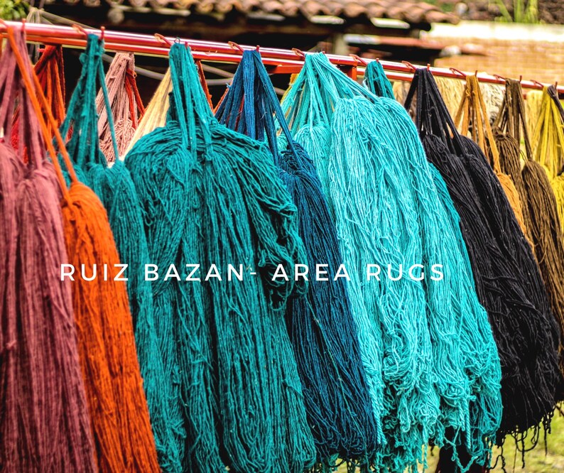 Zapotec design 2 / blue tones / hand made / wool rug image 6