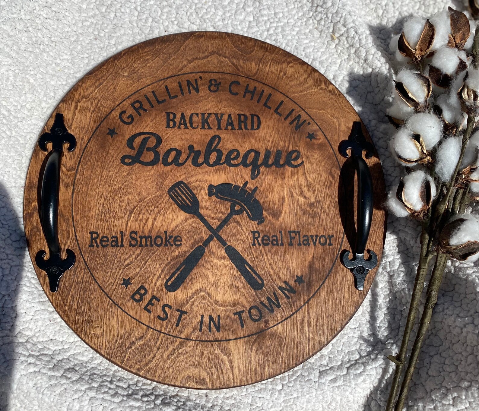 Birthday BBQ Gift Grill Gift for Dad Wooden Serving Tray Etsy